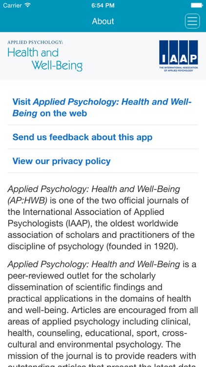 Applied Psychology: Health and Well-Being screenshot-1