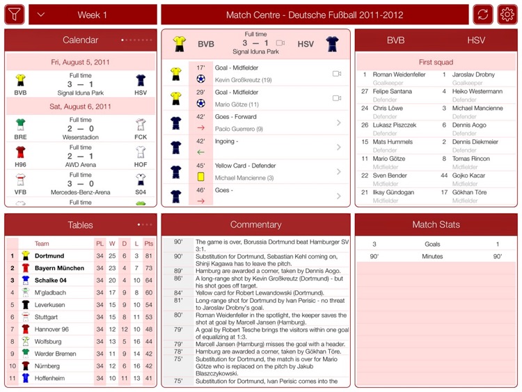 Deutsche Fußball 2011-2012 - Match Centre