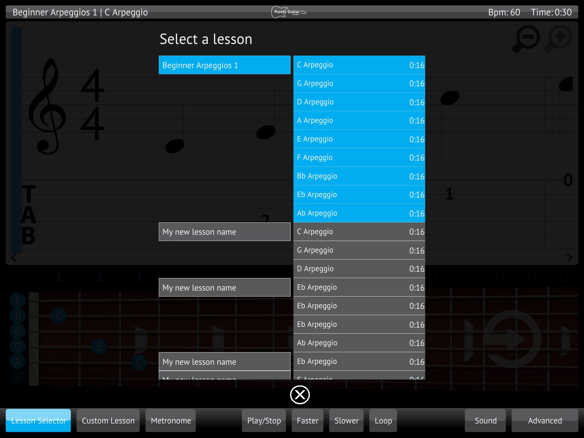 Learn & Practice Electric Guitar Lessons Exercises screenshot 2