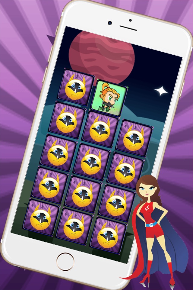 Finding Superhero In The Matching Cartoon Characters Pictures Puzzle Cards Game For Kids, Toddler And Preschool - With Tagline "For Suicide Squad" screenshot 3