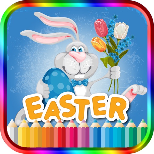 Kids Coloring Book Easter Icon