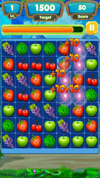 Link Smash Fruits Frenzy : Flowline of Spirit Jungle.Swipe Drawpipe Bump Puzzle