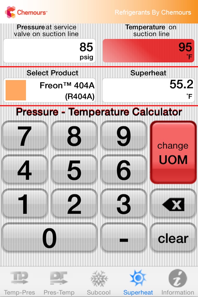 Chemours PT Calc screenshot 4