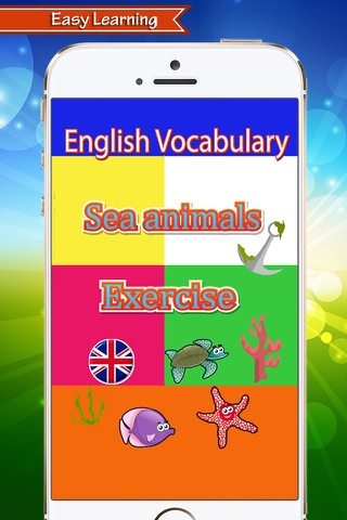 Learning english vocabulary reading and listening for kids for sea animals screenshot 2
