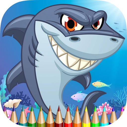 Coloring Book Sea Animal HD: Learn to paint and color a shark, jellyfish, crab and more