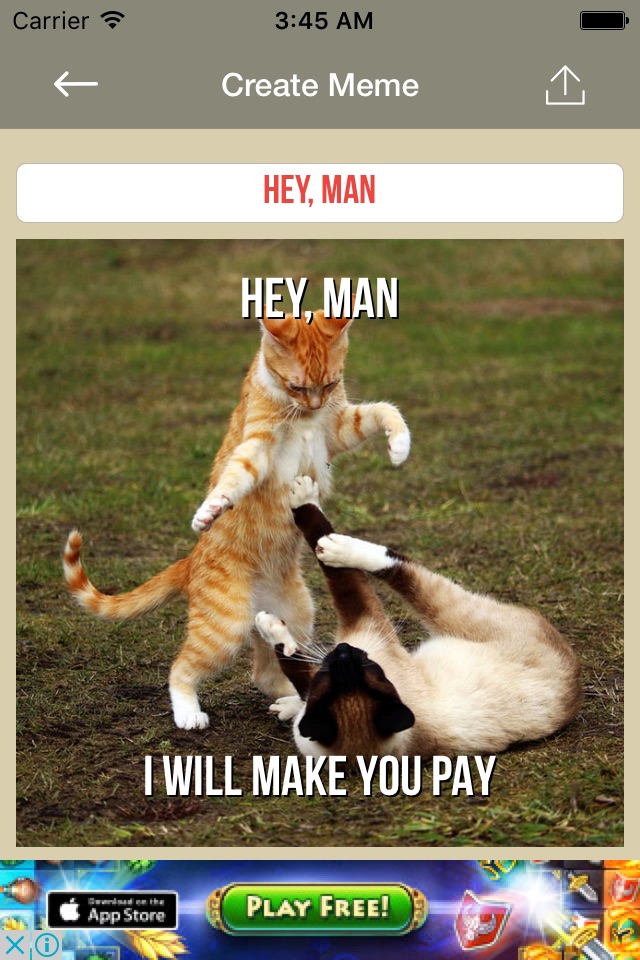 Funny Cat Make Memes - meme generator with funny cats, create your kitten memes screenshot 2