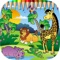 Coloring Book The World of Animal Free Games HD: Learn to color a dinosaur, wolf, fish and more