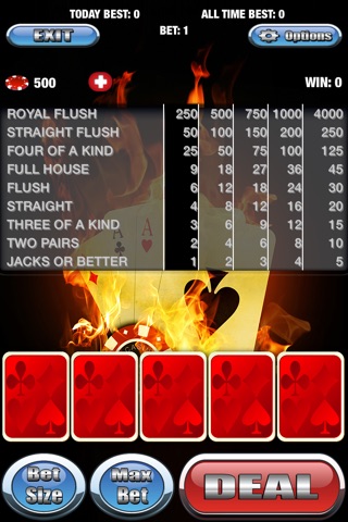 Aces On Fire Max Bet Double Double Bonus Video Poker screenshot 3
