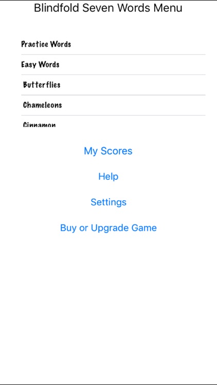 Blindfold Seven Words