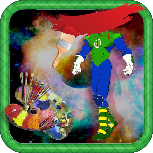 Coloring Page For Kids Game Greenlantern Version iOS App