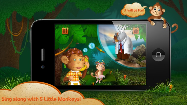 Kids Academy ∙ 5 little monkeys jumping on the bed. Interactive Nursery Rhyme.