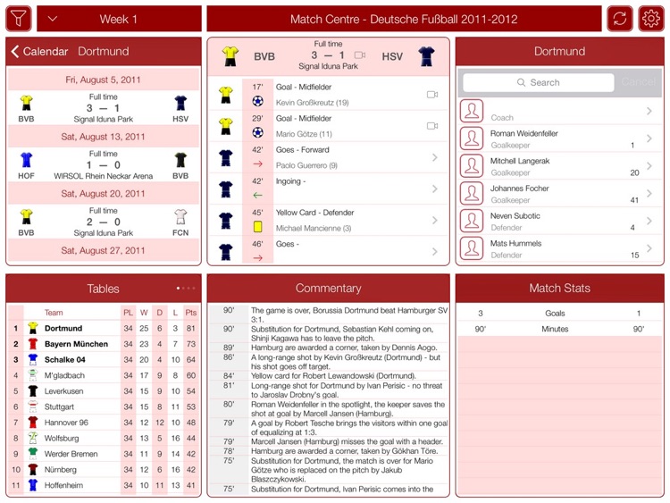 Deutsche Fußball 2011-2012 - Match Centre