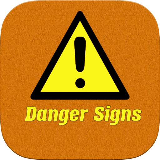 Danger Signs a fun word scramble puzzle game where you unscramble well knows symbols Icon