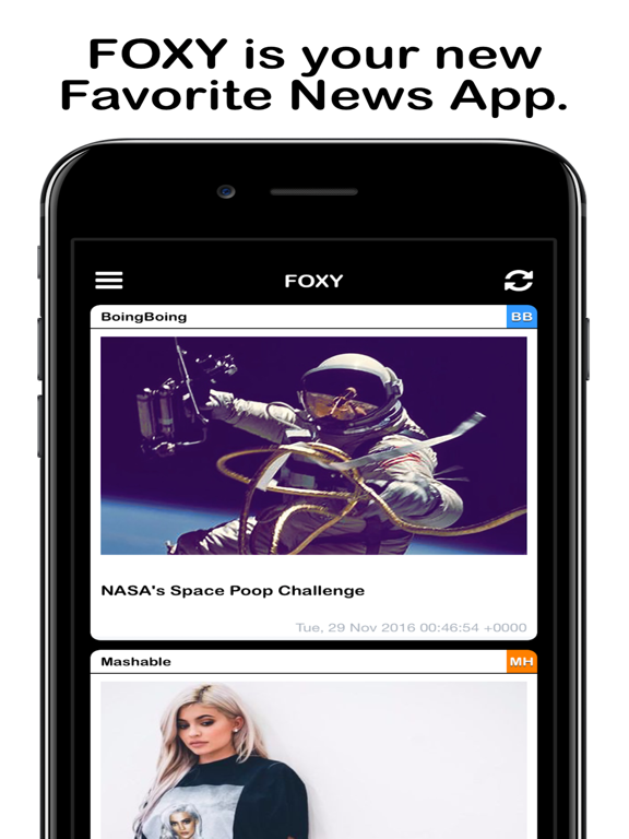 Screenshot #4 pour FOXY - News RSS Feed Reader for Mashable & Cracked