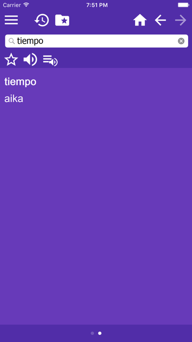 Spanish Finnish dictionary screenshot 2
