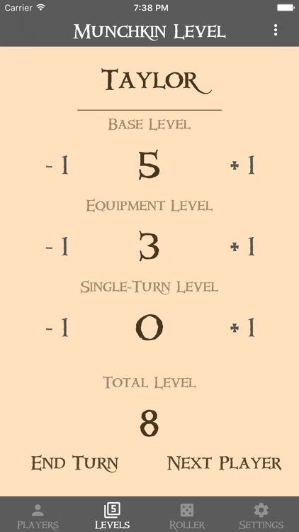 Levels Counter for Munchkin