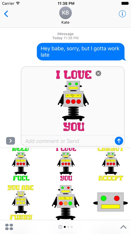 Animated Retro Robot Stickers