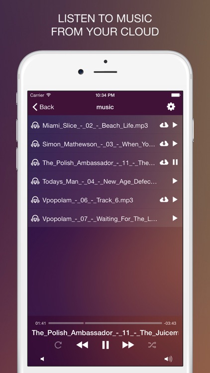 CloudPlayer Pro - audio player from clouds screenshot-0