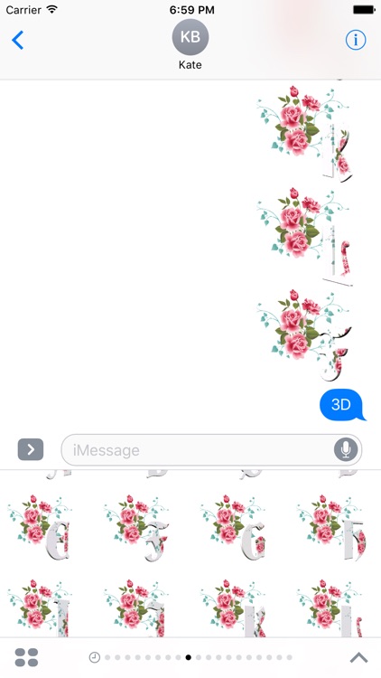 3D Flowers Stickers Pack For iMessage