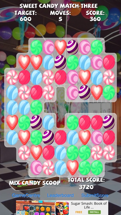 Sweet Candy Match Three 3 In Row Game Free Edition