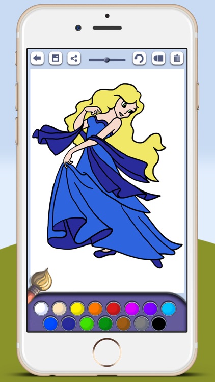 Paint princesses game for girls to color beautiful ballgowns with the finger screenshot-2