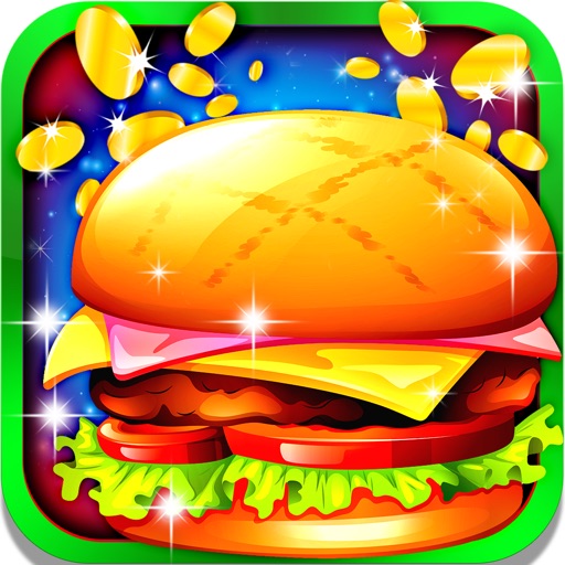 Lucky Burger Food Story Slot Machine: Big gold prizes and bonuses iOS App
