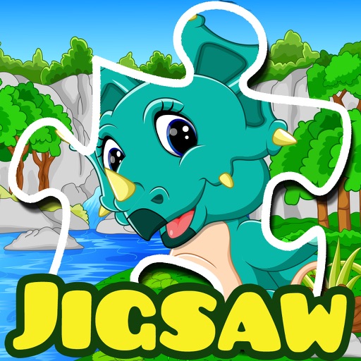 Dino jigsaw puzzles 2 to 7 year educational games Icon
