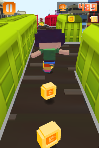 Blocky Subway Skaters : Pixels Runner Game Style screenshot 2