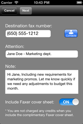 Faxer™ (a US800.com service) screenshot 2