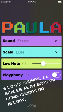 Game screenshot PaulaSynth apk