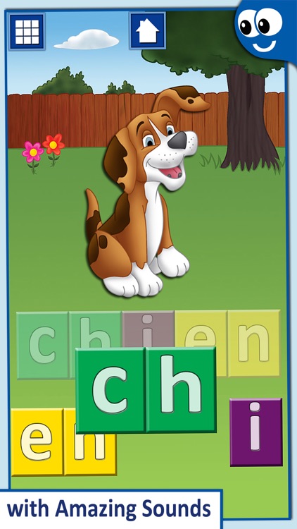 French First Words with Phonics: Kids Preschool Spelling & Learning Game