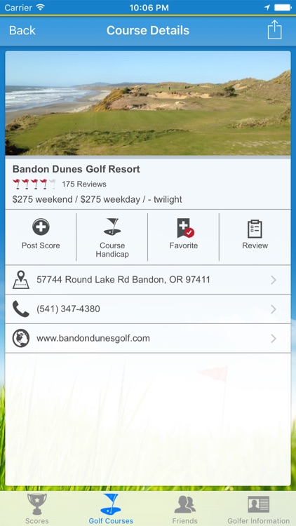 Diablo Golf Handicap Tracker