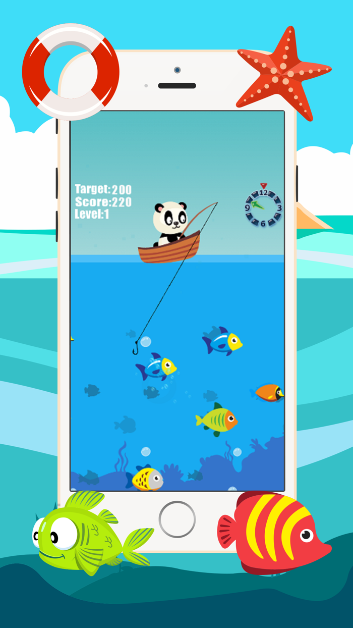 Panda fishing game for children age 2-5