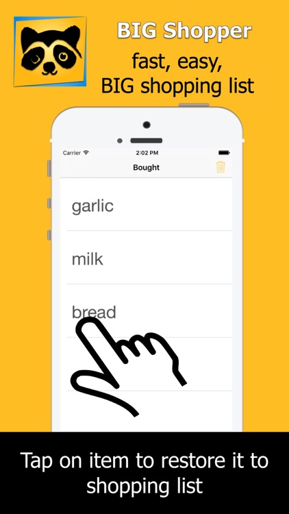 BIG Shopper - your BIG, easy, shopping list for your thumb