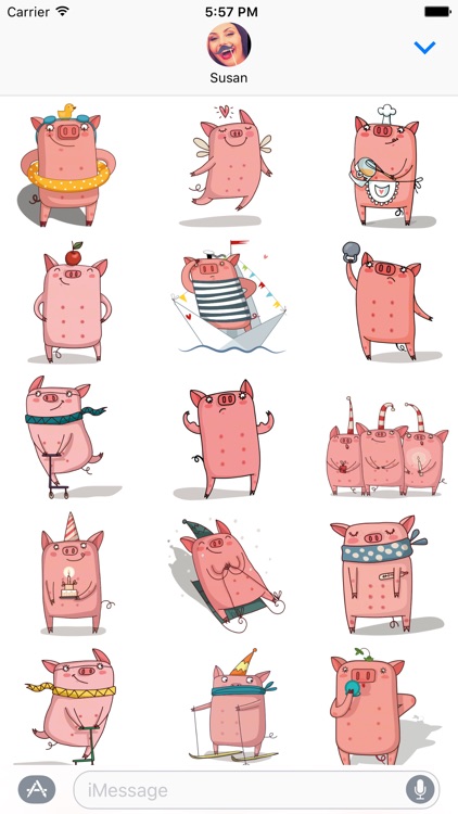 Cute Pig - Stickers for iMessage