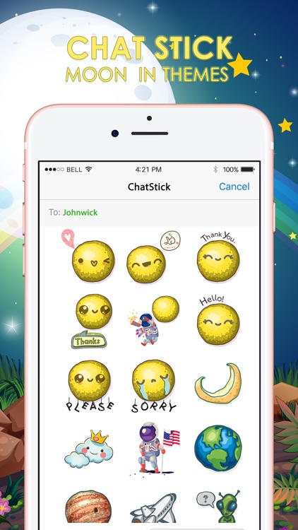 The Moon Emoji Stickers Keyboard Themes ChatStick