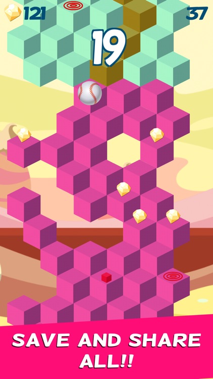 Cube Skip Ball Games - Reach up high in the sky play this endless blocks stacking free screenshot-3