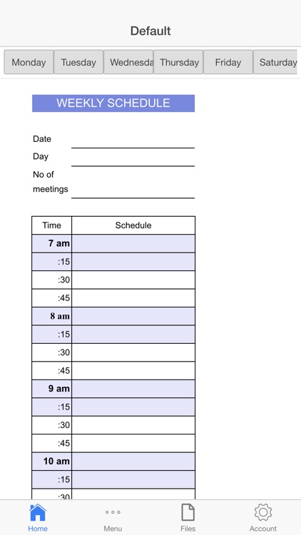 Week Schedule