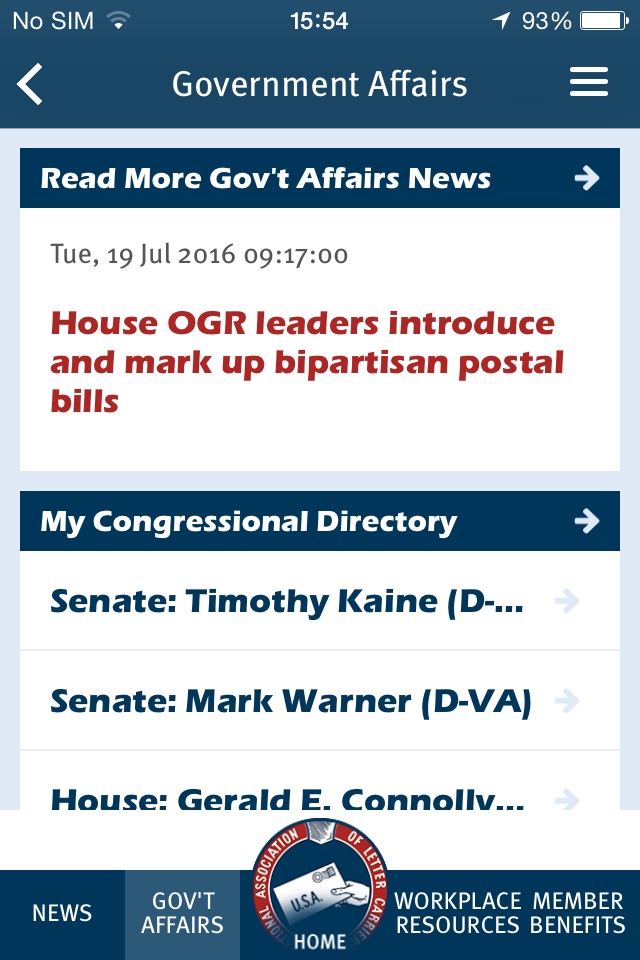 NALC Member App screenshot 2