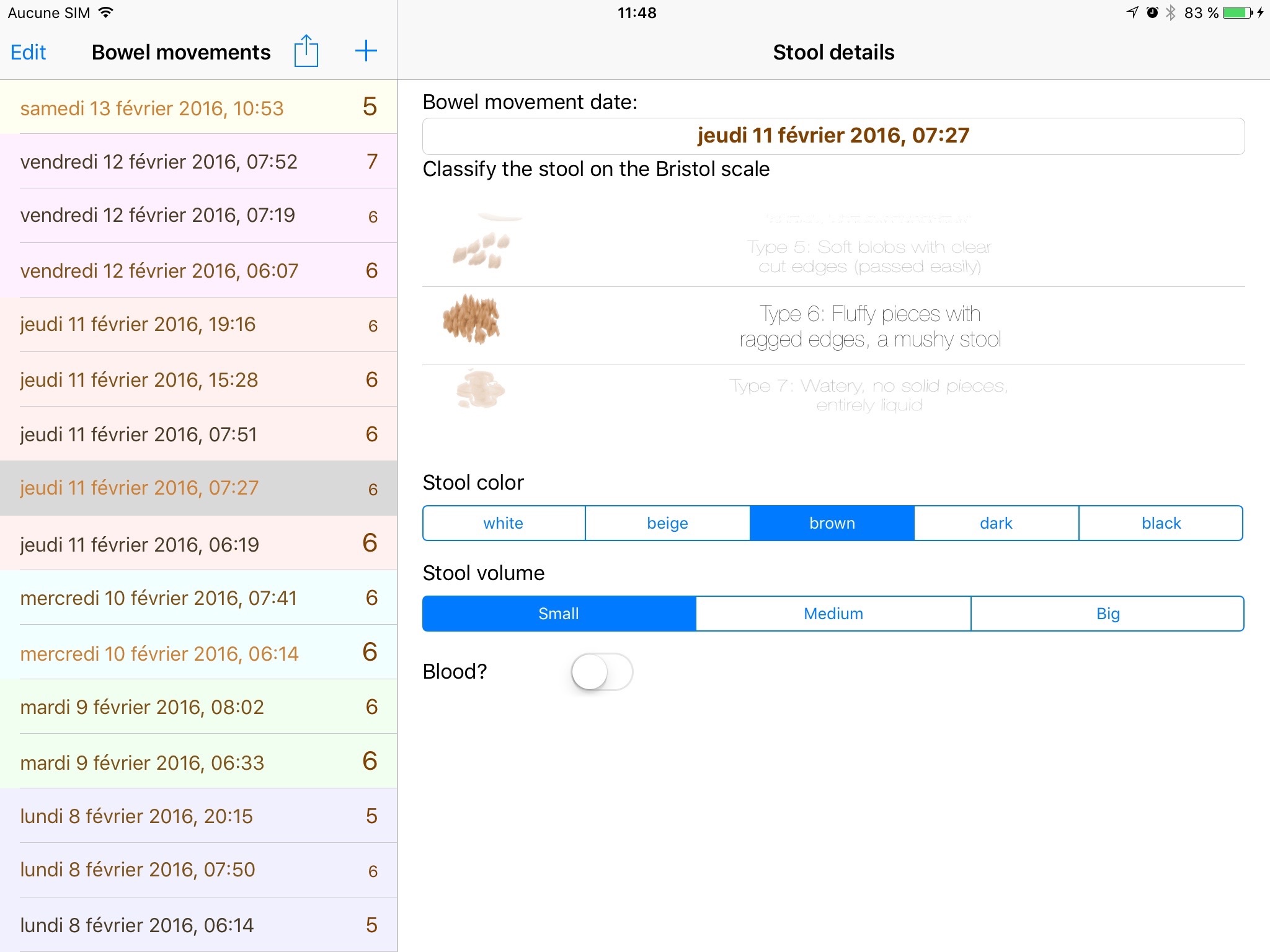 Bristol Scale Logger screenshot 3