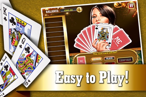 Monte Carlo Hi-lo Cards FREE - Live Addicting High or Lower Card Casino Game screenshot 3