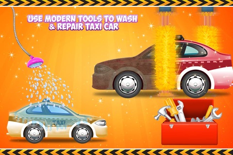 Taxi Car Wash – Repair & cleanup vehicle in this mechanic game screenshot 3