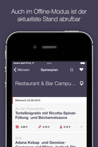 Bärenhunger - Deine Mensa-App für Berlin, Aachen, Düsseldorf, Köln, Frankfurt, München, Hamburg, Bonn, Dresden, Leipzig, Mönchengladbach und viele weitere Städte screenshot 3