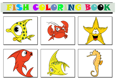 Learn to Draw Fish Coloring Book for Children Games