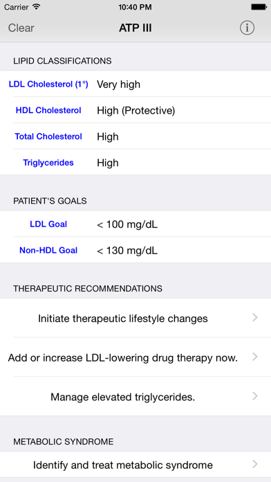 ATP3 Lipids Cholesterol Management Screenshot 2