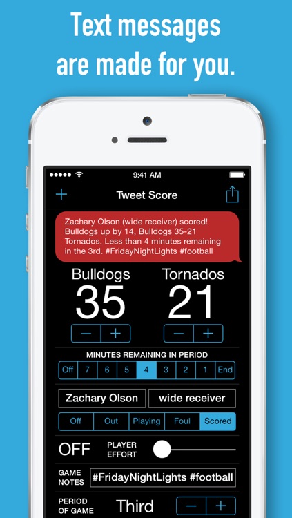 Tweet Score - Scorekeeper Scoreboard for Football Basketball Soccer Hockey