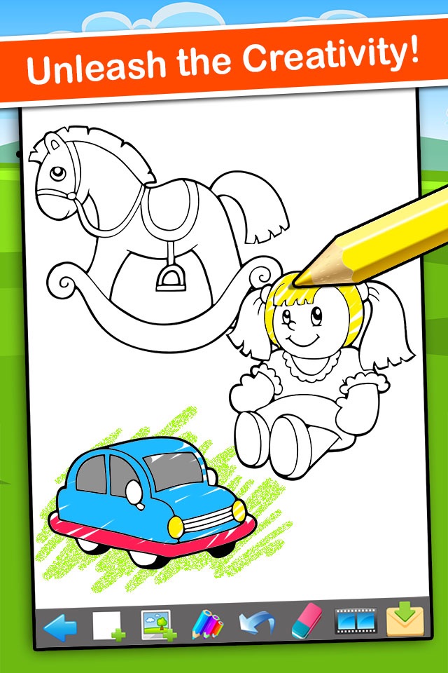 Doodle Draw Coloring Book Pad - fun color & paint on drawing Christmas game for kids (boys & girls) screenshot 2
