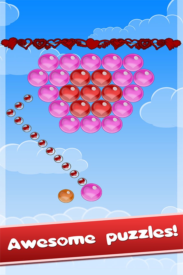 Bubble Shooter Love Valentine - A deluxe match 3 puzzle special for Valentine's day screenshot 3