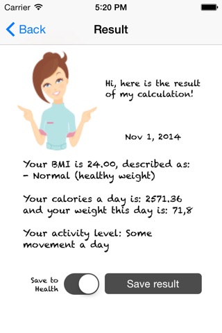 Calorie Calculator - Health integrated - finds daily calories, BMR and your BMI screenshot 3