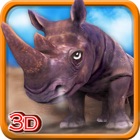 3D Rhino Simulador - simulador de animales salvajes y juego de simulación para destruir la ciudad icon